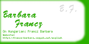 barbara francz business card